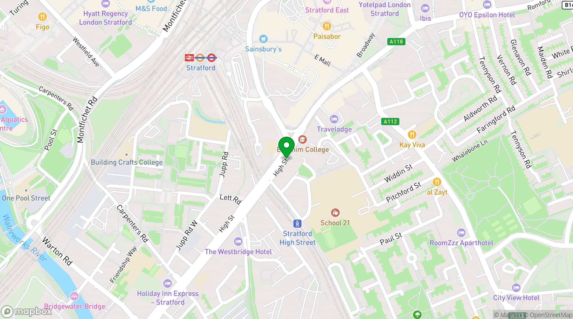 Map showing The Orange Room