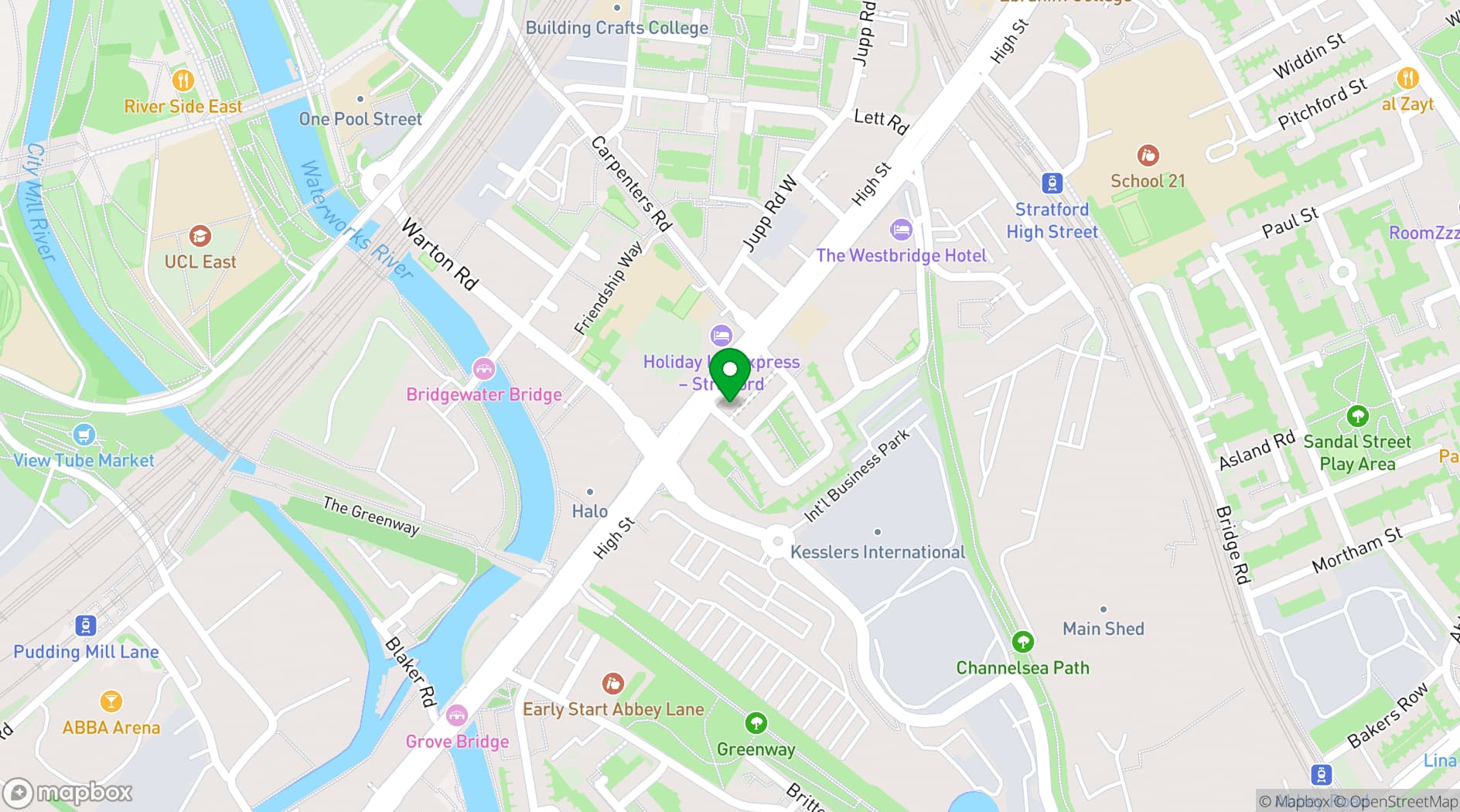 Map showing Hope Church Newham