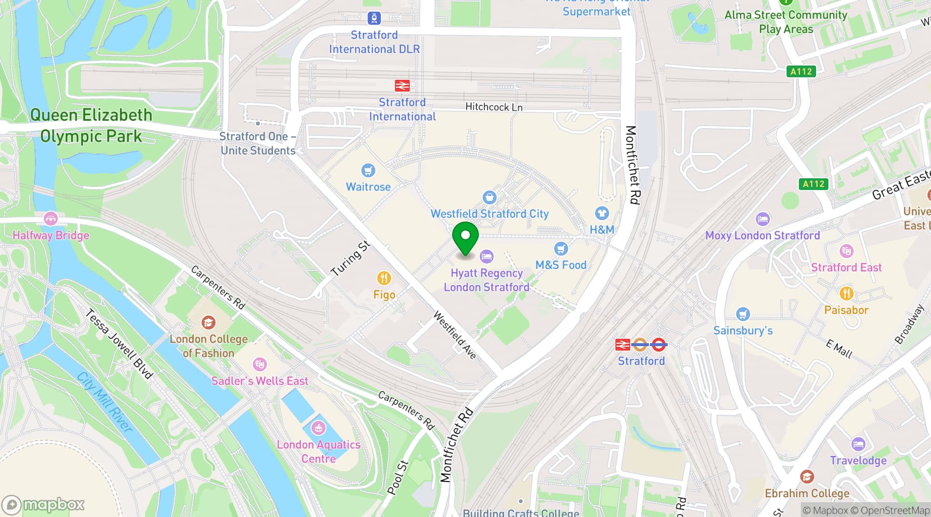 Map showing Tapas Revolution Stratford