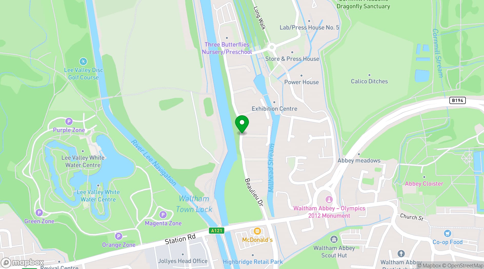 Map showing Royal Gunpowder Mills