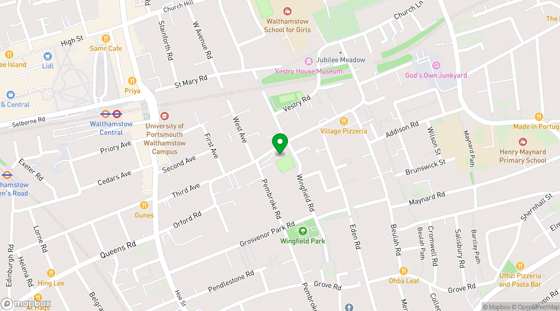 Map showing Orford House