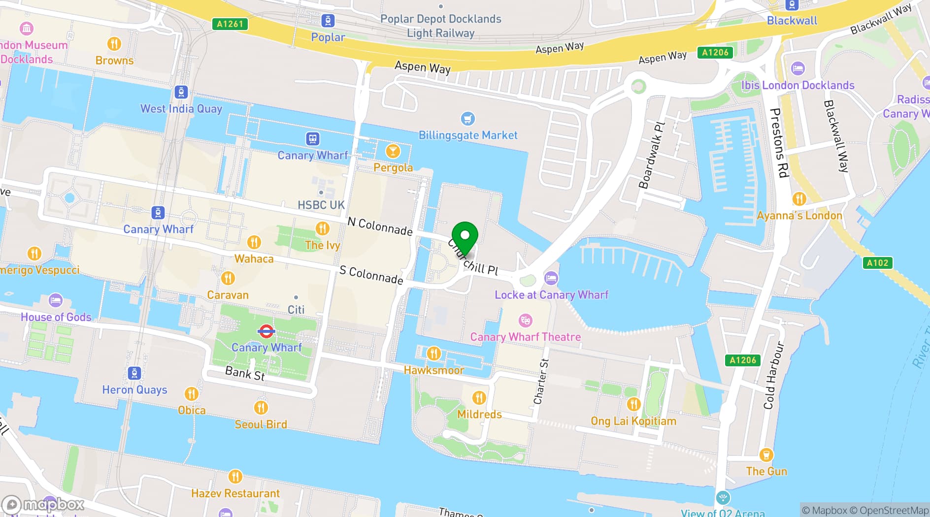 Map showing 9th Floor at Canary Wharf