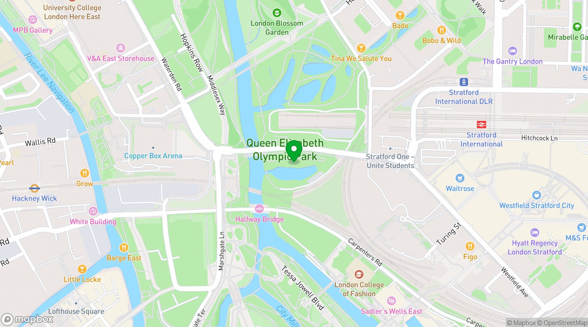 Map showing ABBA Voyage