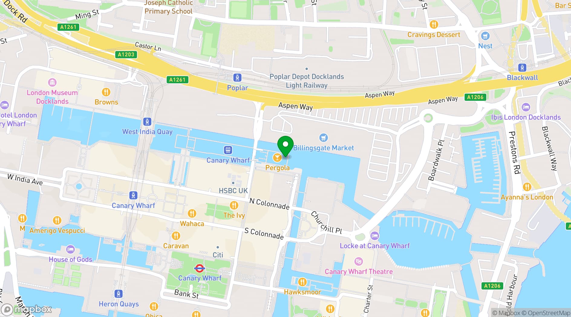 Map showing Pergola on the Wharf