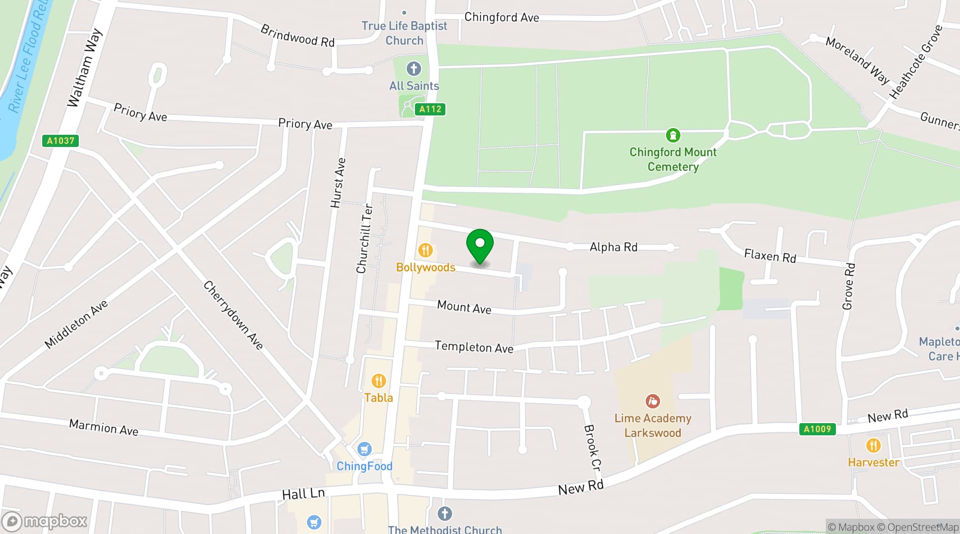 Map showing Murray's Studio