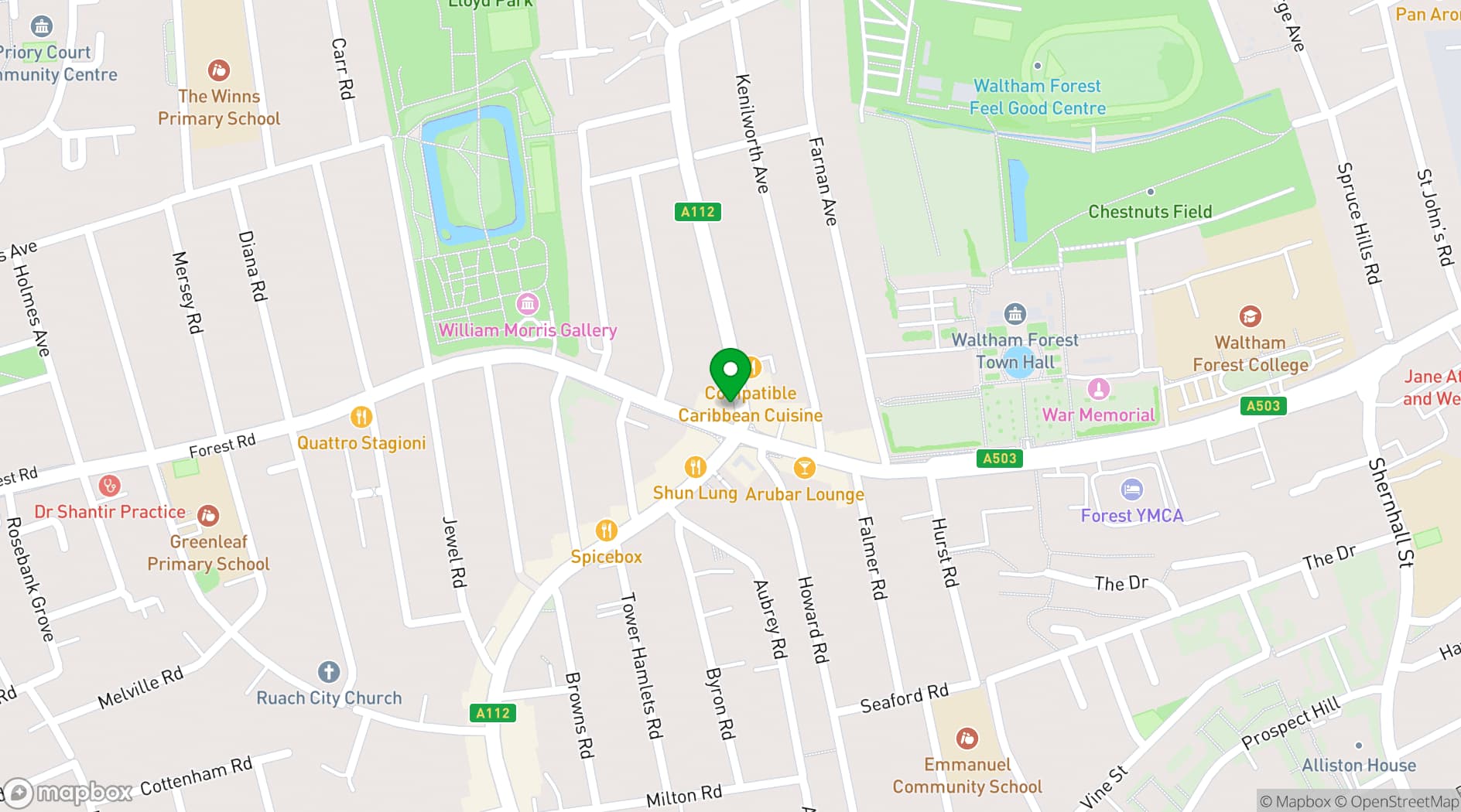 Map showing The Twelfth House