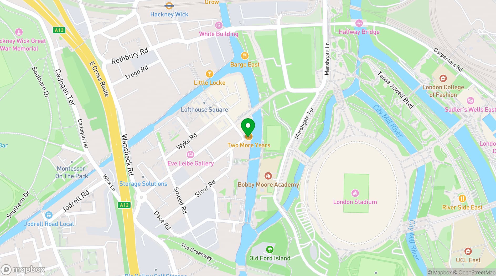 Map showing Stour Space