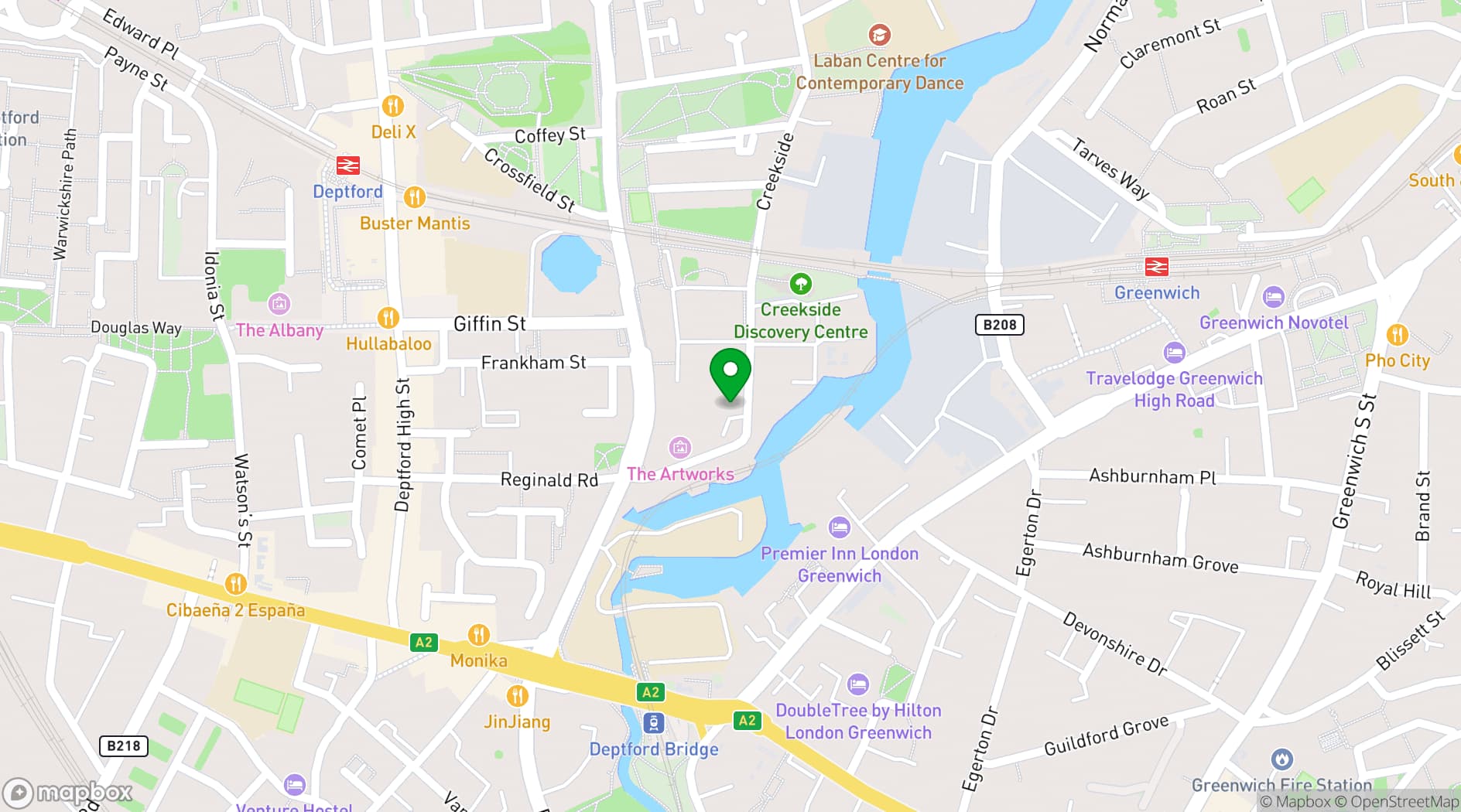 Map showing Art Hub Gallery