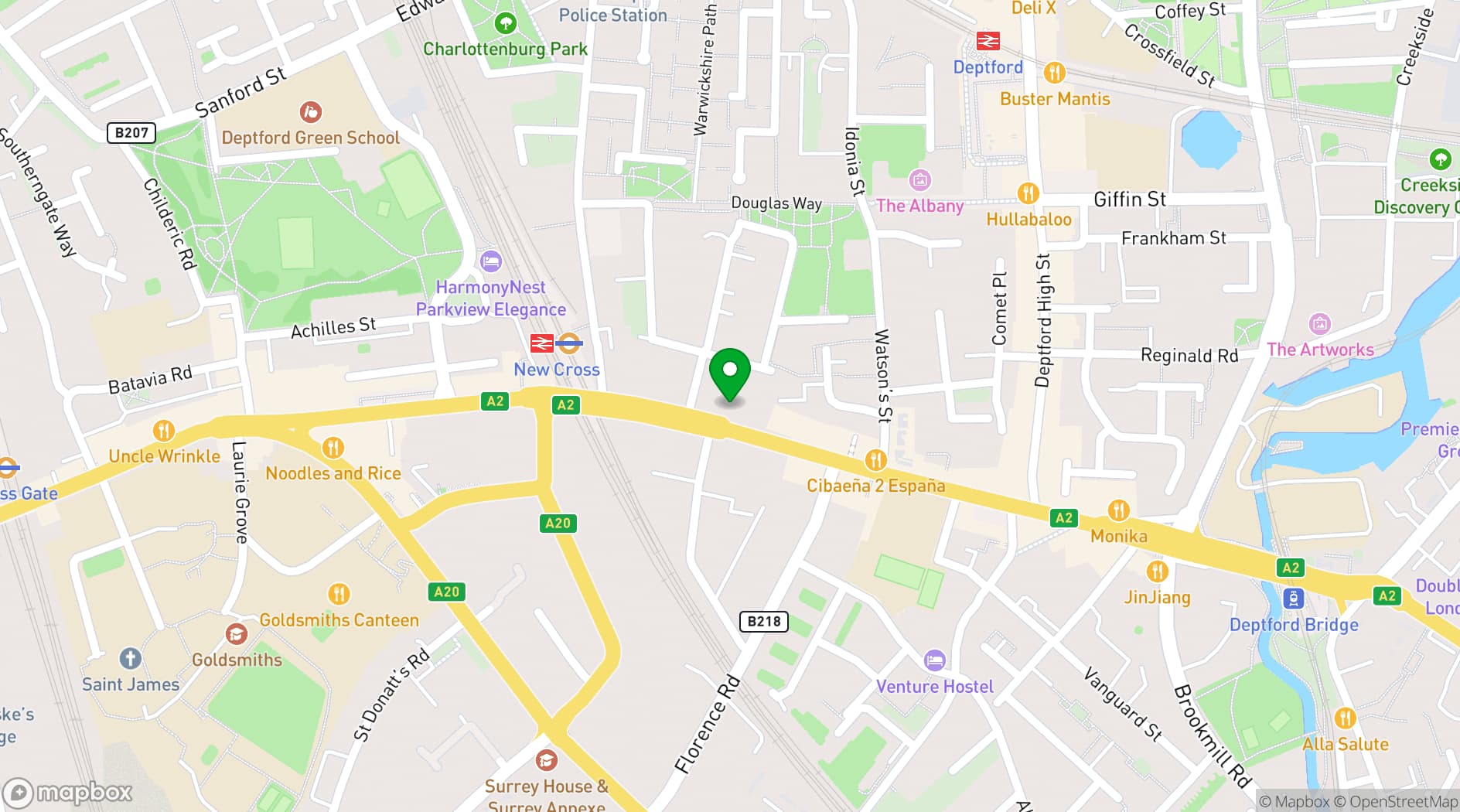 Map showing The London Theatre