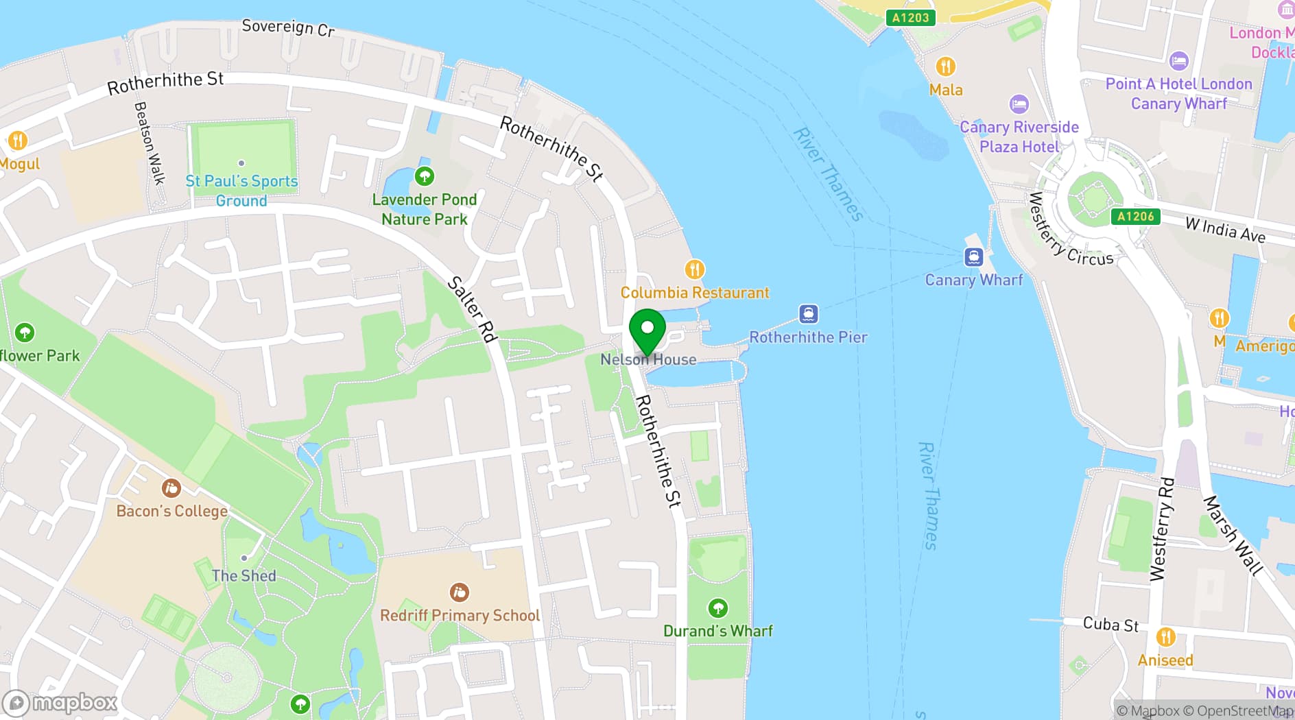 Map showing  DoubleTree by Hilton London - Docklands Riverside