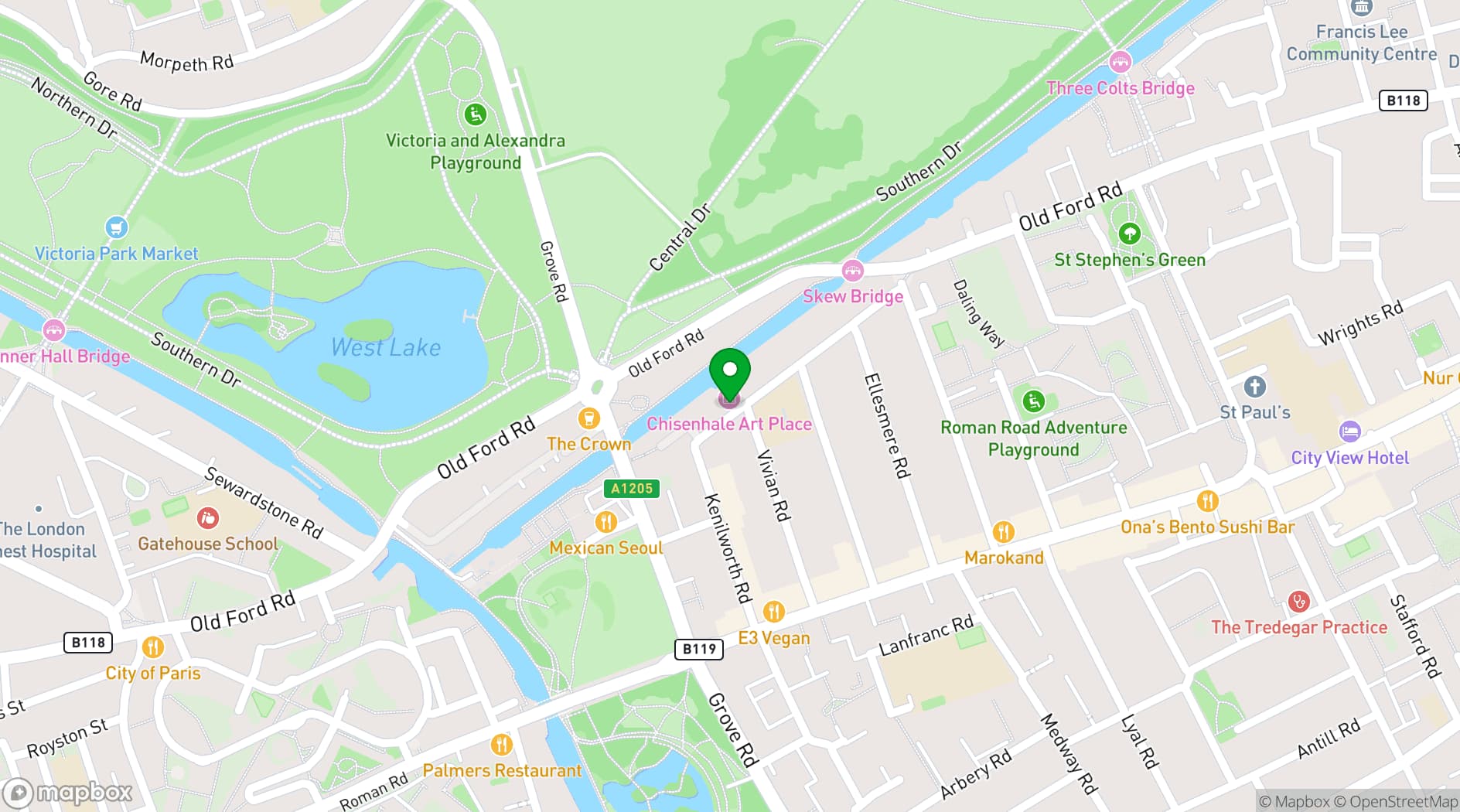Map showing Chisenhale Dance Space