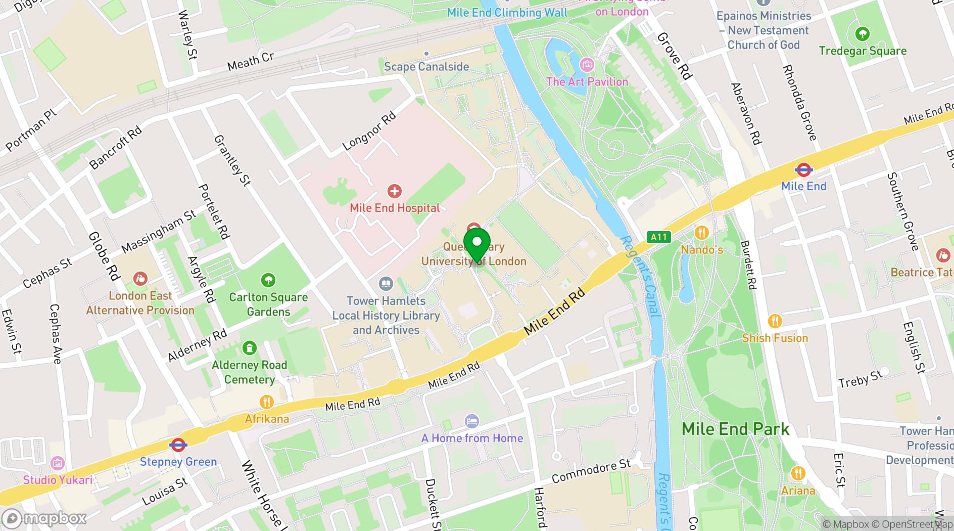 Map showing The Shield Bar Cafe 