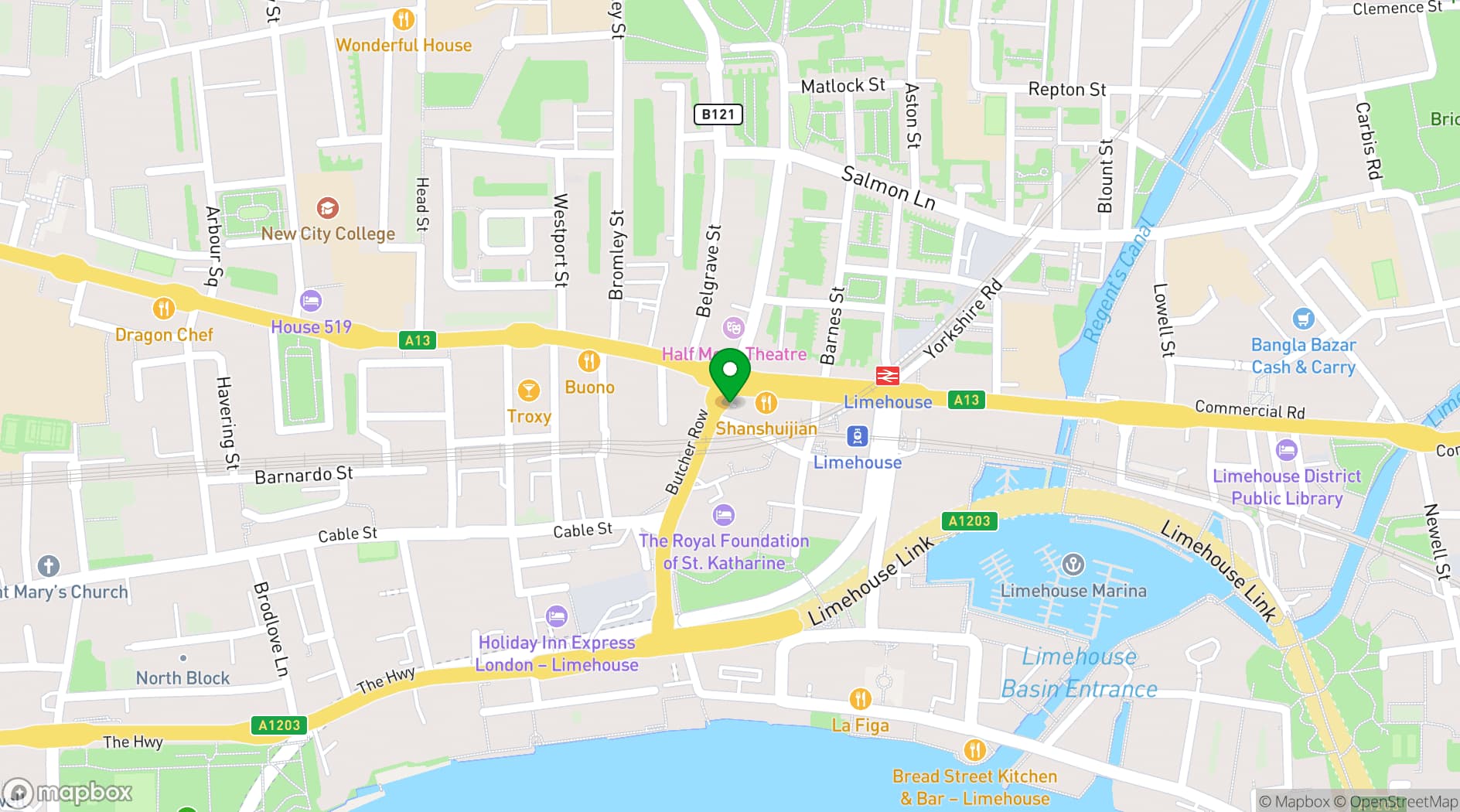 Map showing The White Swan
