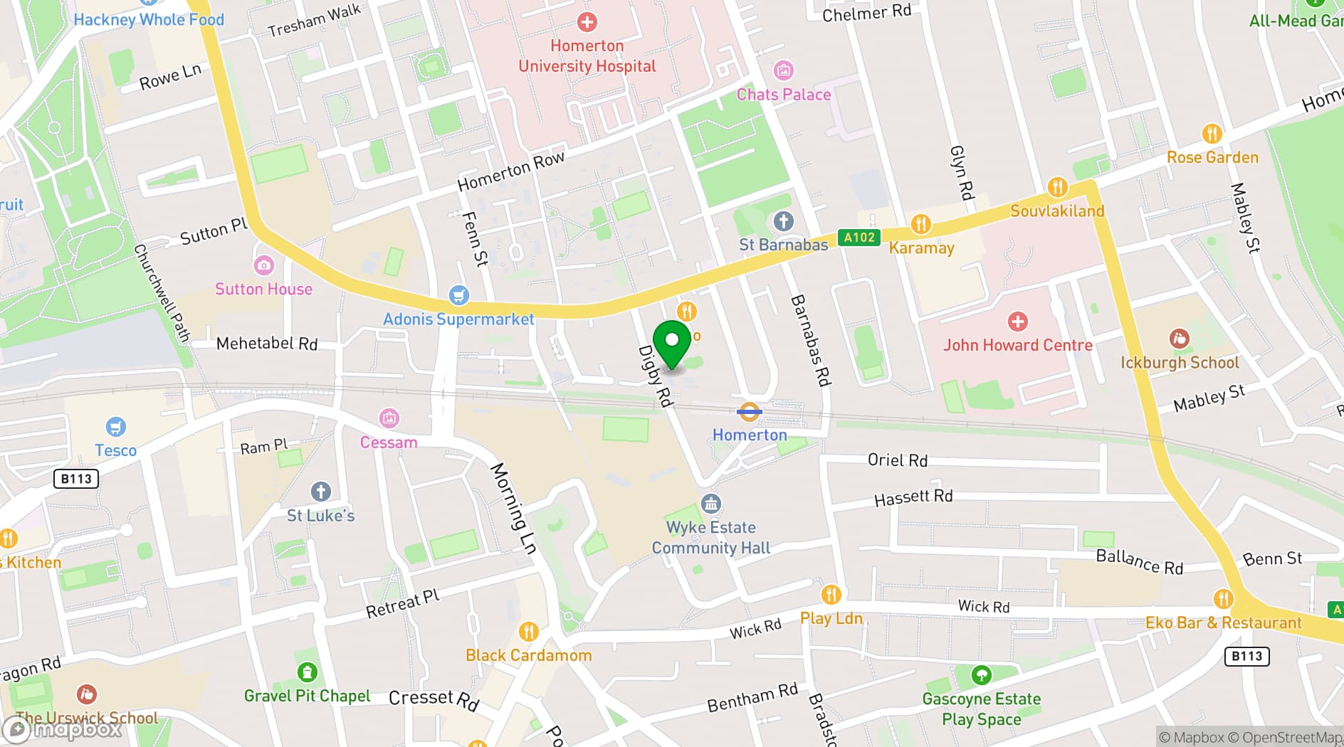 Map showing Arc Club