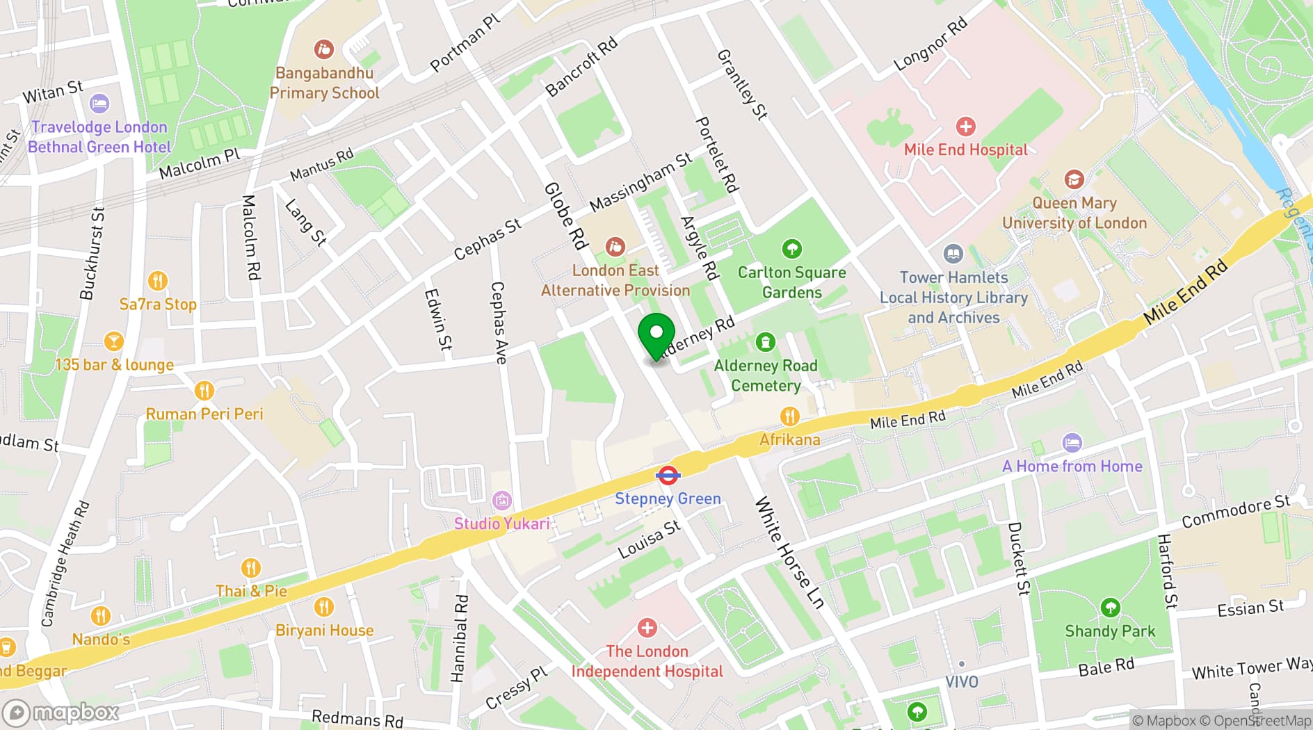 Map showing The Horn of Plenty