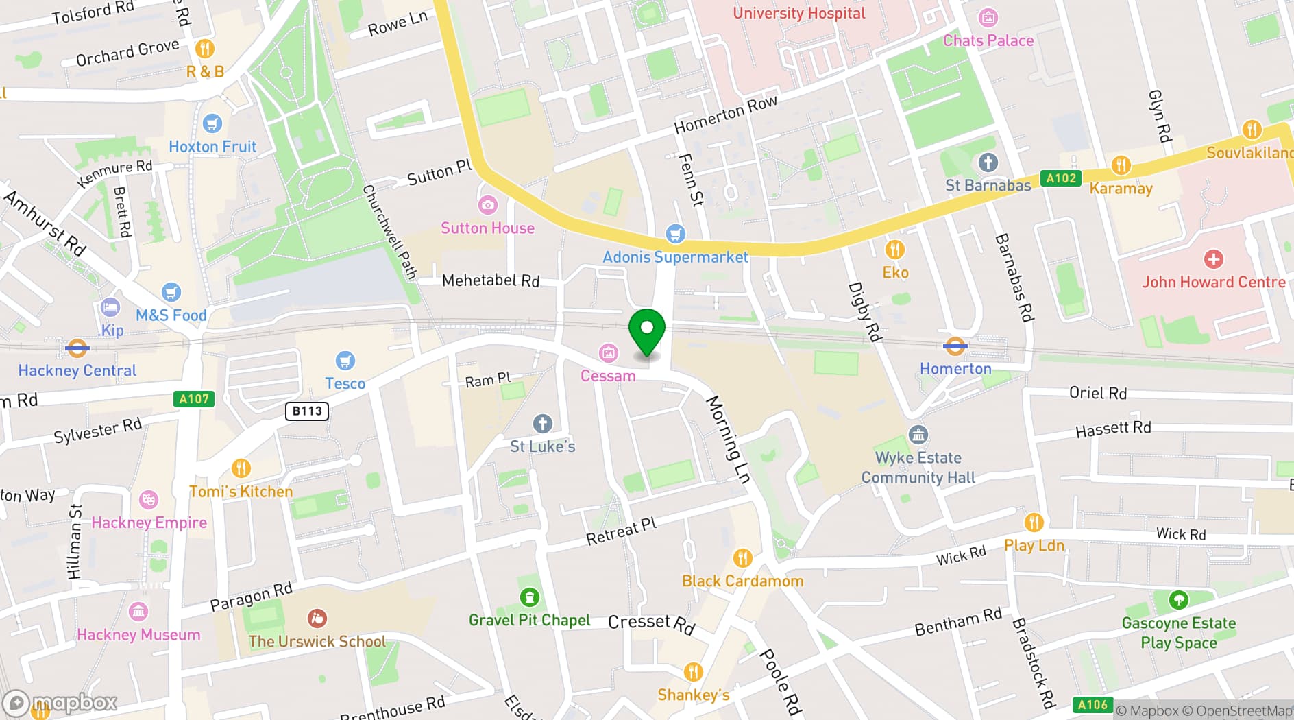 Map showing The Glove That Fits / Gloves Off