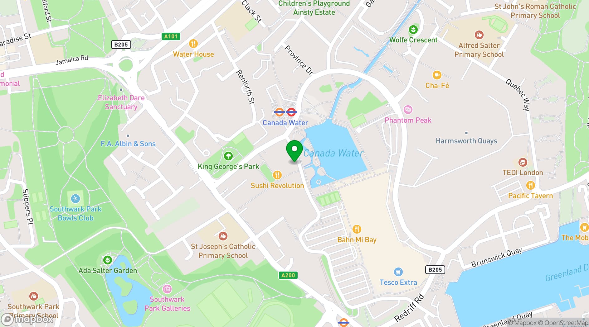 Map showing Foundervine Spaces