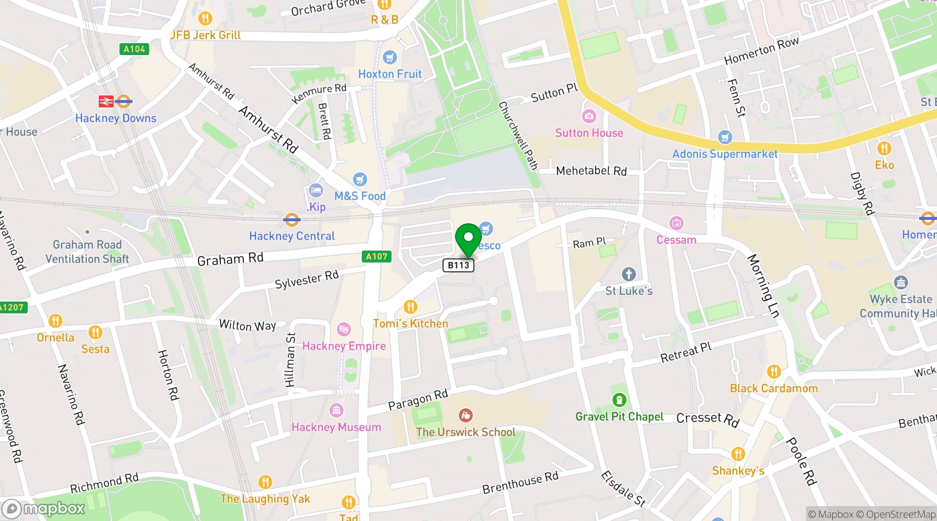 Map showing Studio 101