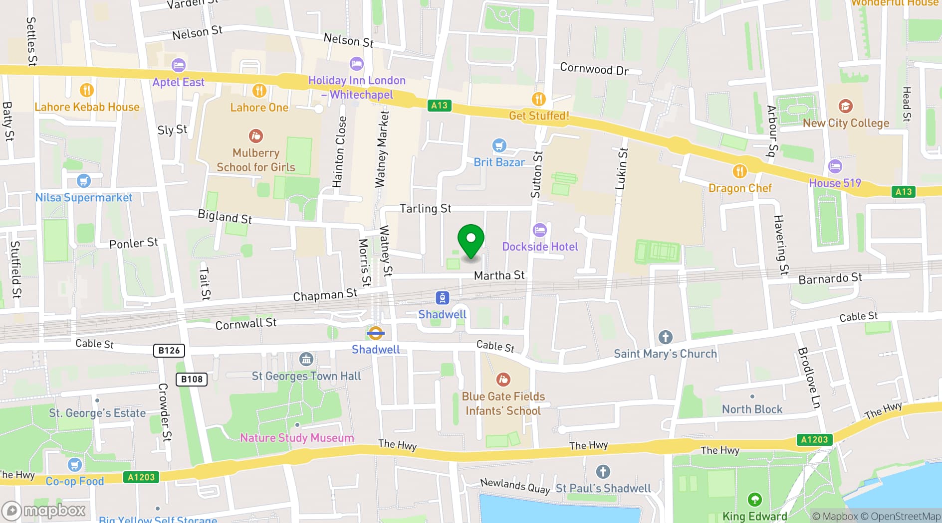 Map showing Tarling East Community Centre