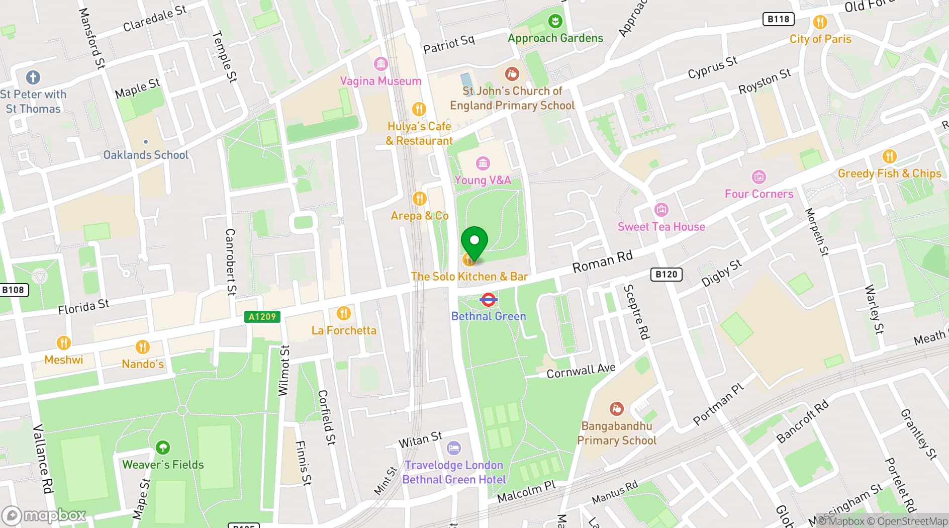 Map showing The Solo