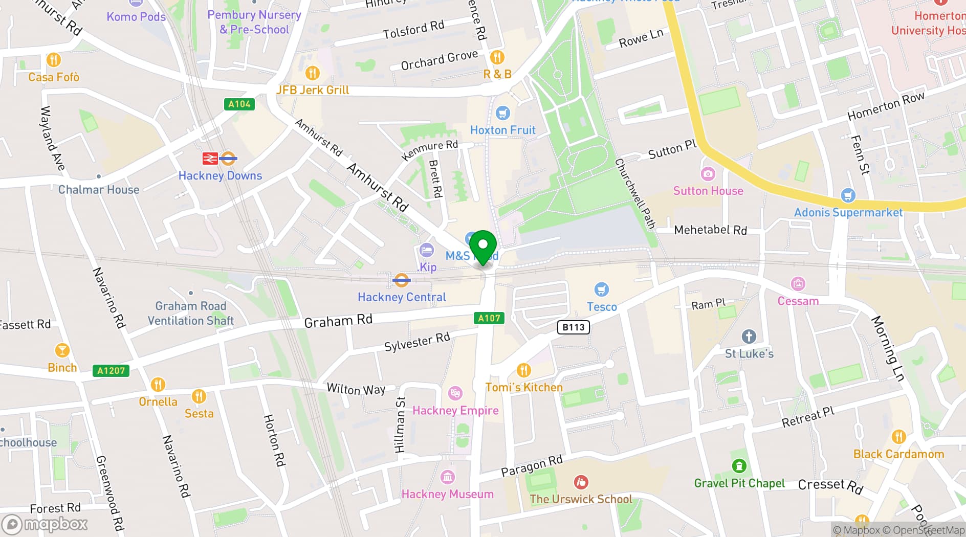 Map showing Oslo Hackney
