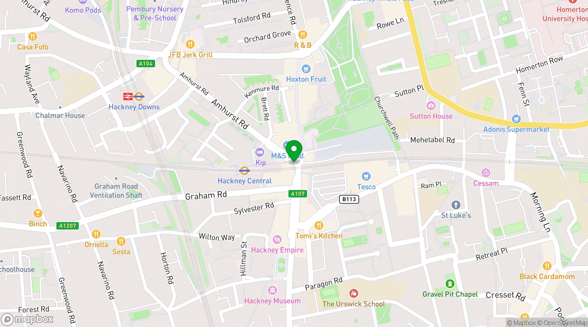 Map showing Oslo Hackney