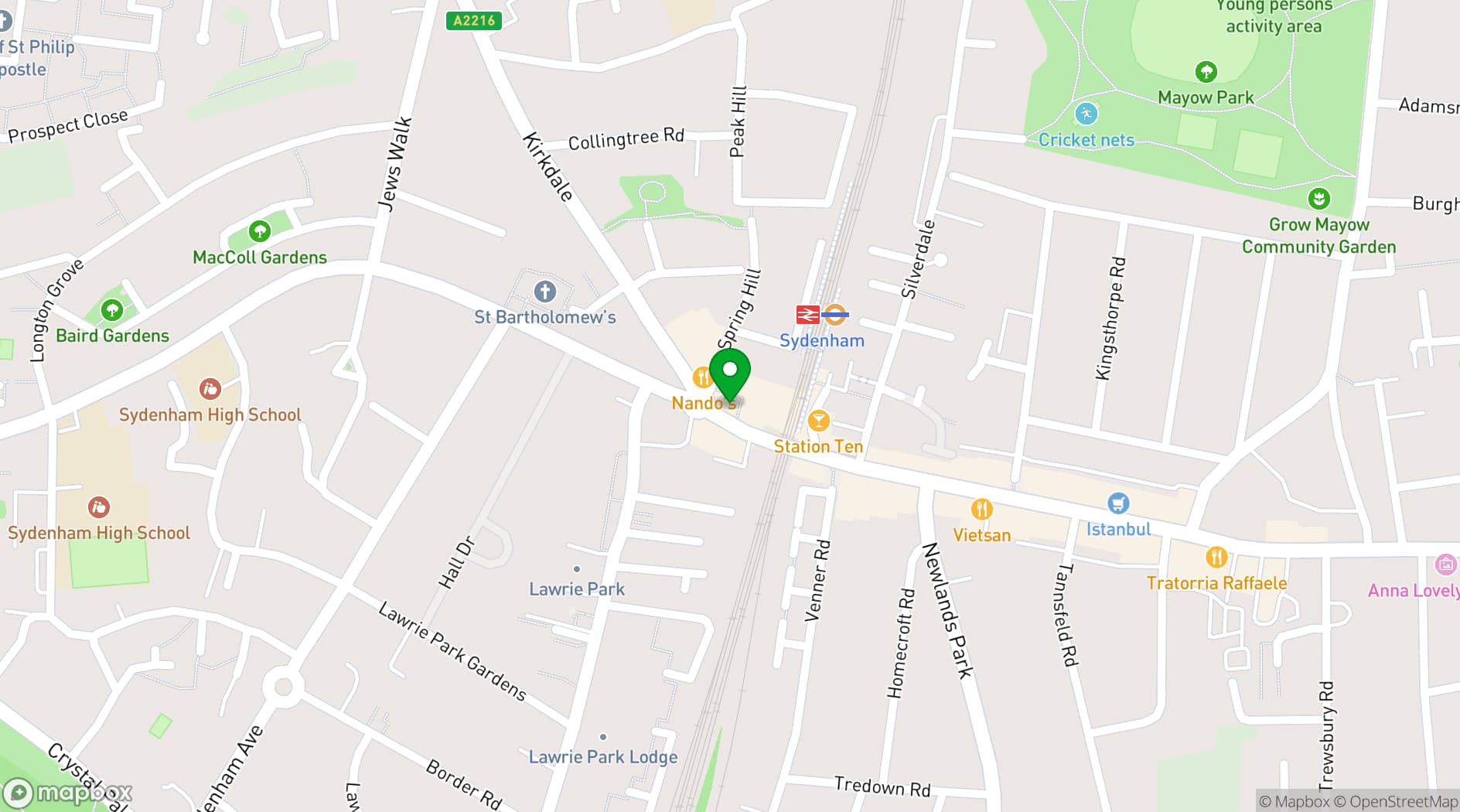 Map showing The Greyhound