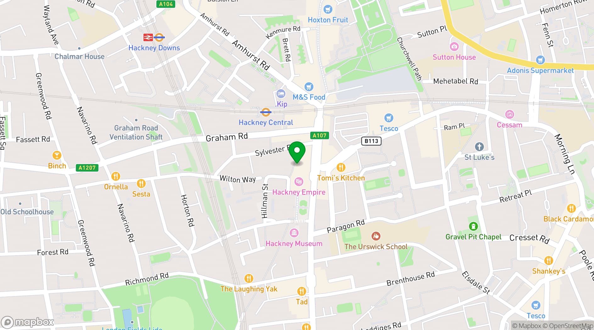 Map showing The Old Ship