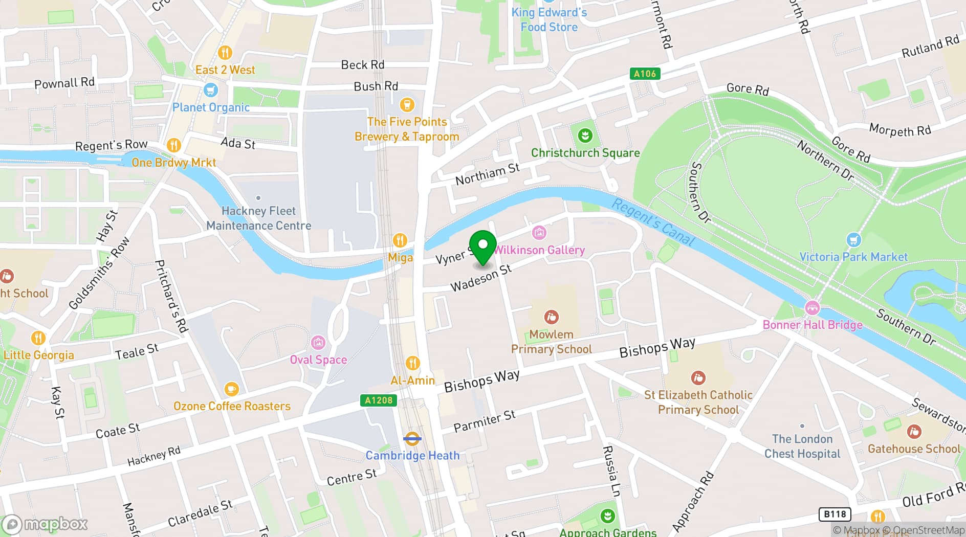 Map showing Bistrotheque