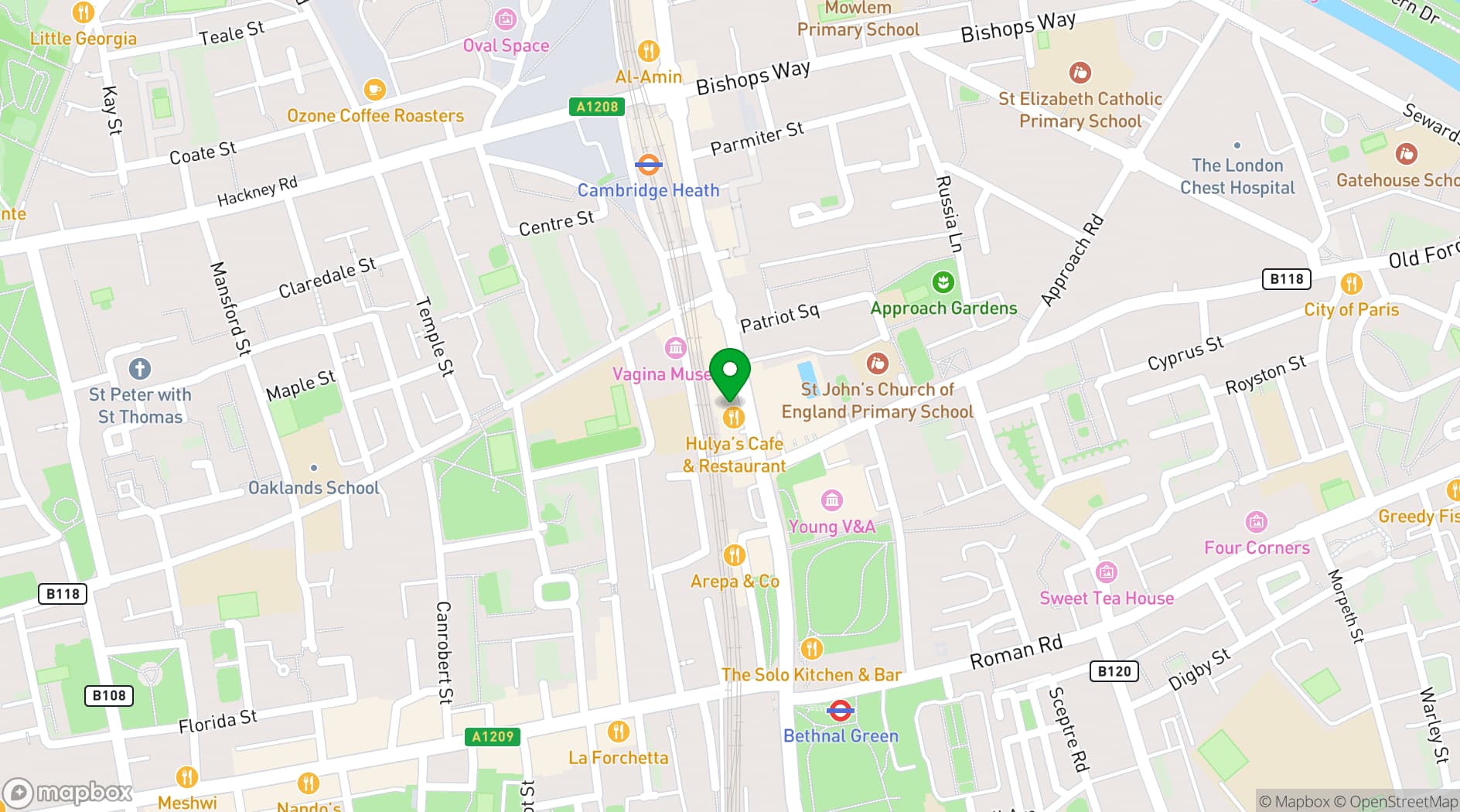 Map showing ProudActive Fitness Studio