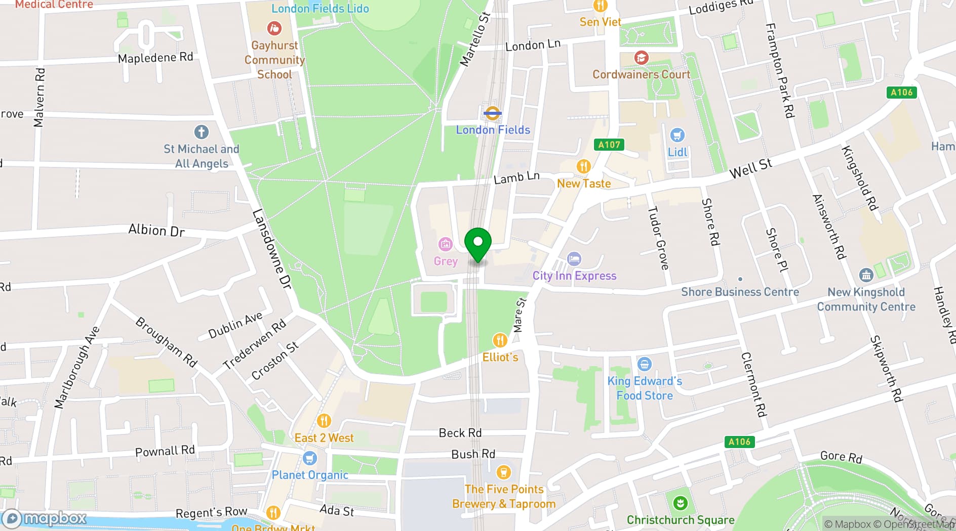 Map showing Laundry Studios