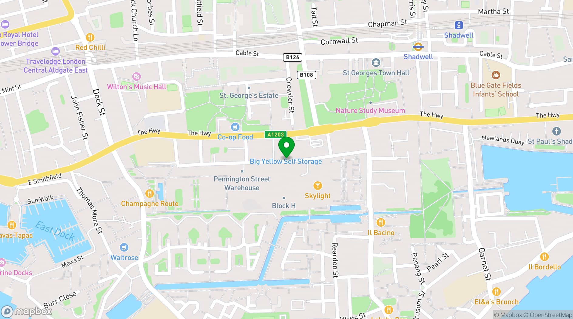 Map showing Studio Spaces