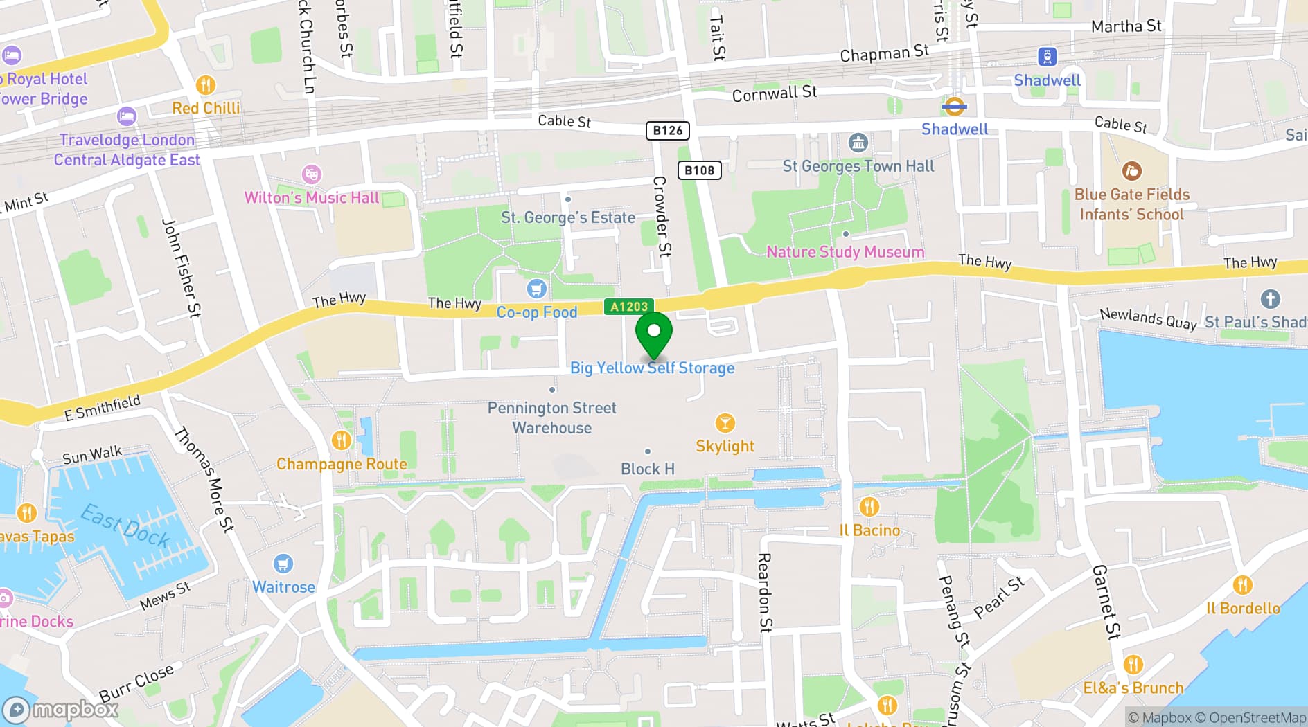 Map showing Studio Spaces