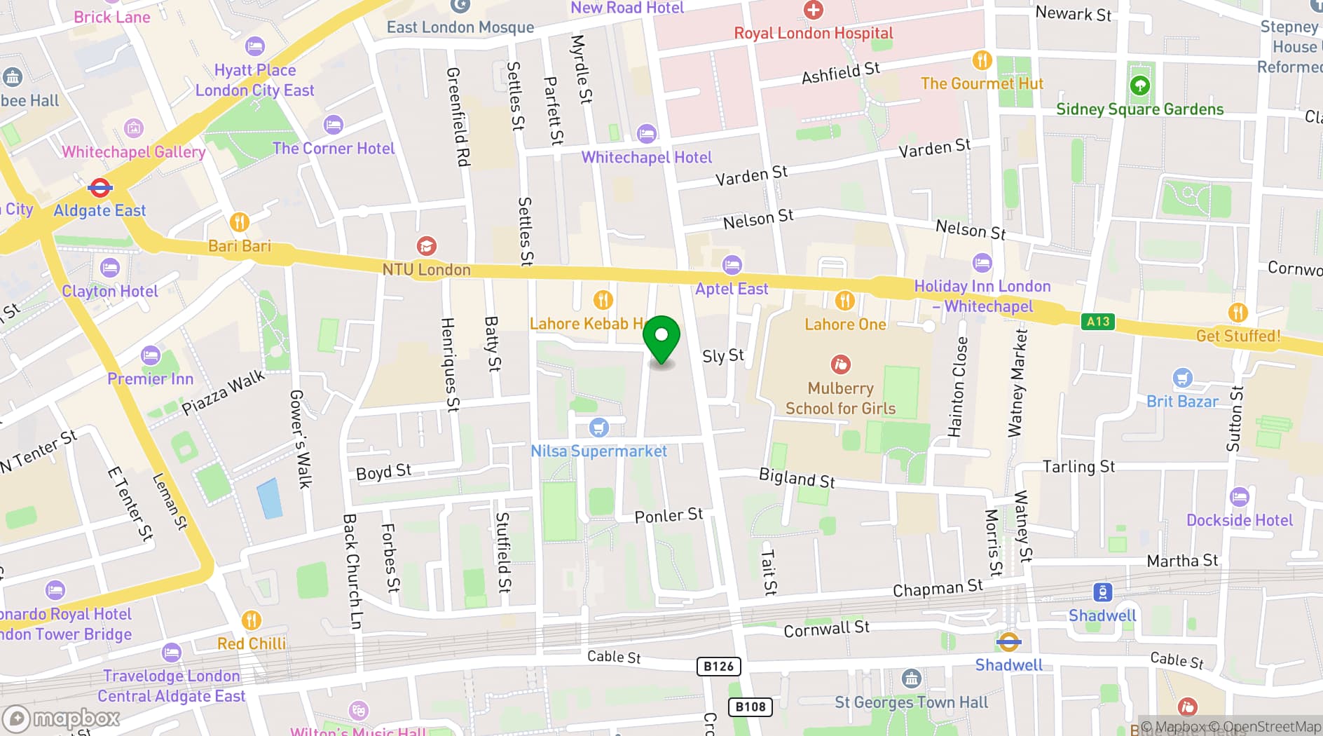 Map showing 19 Hessel Street