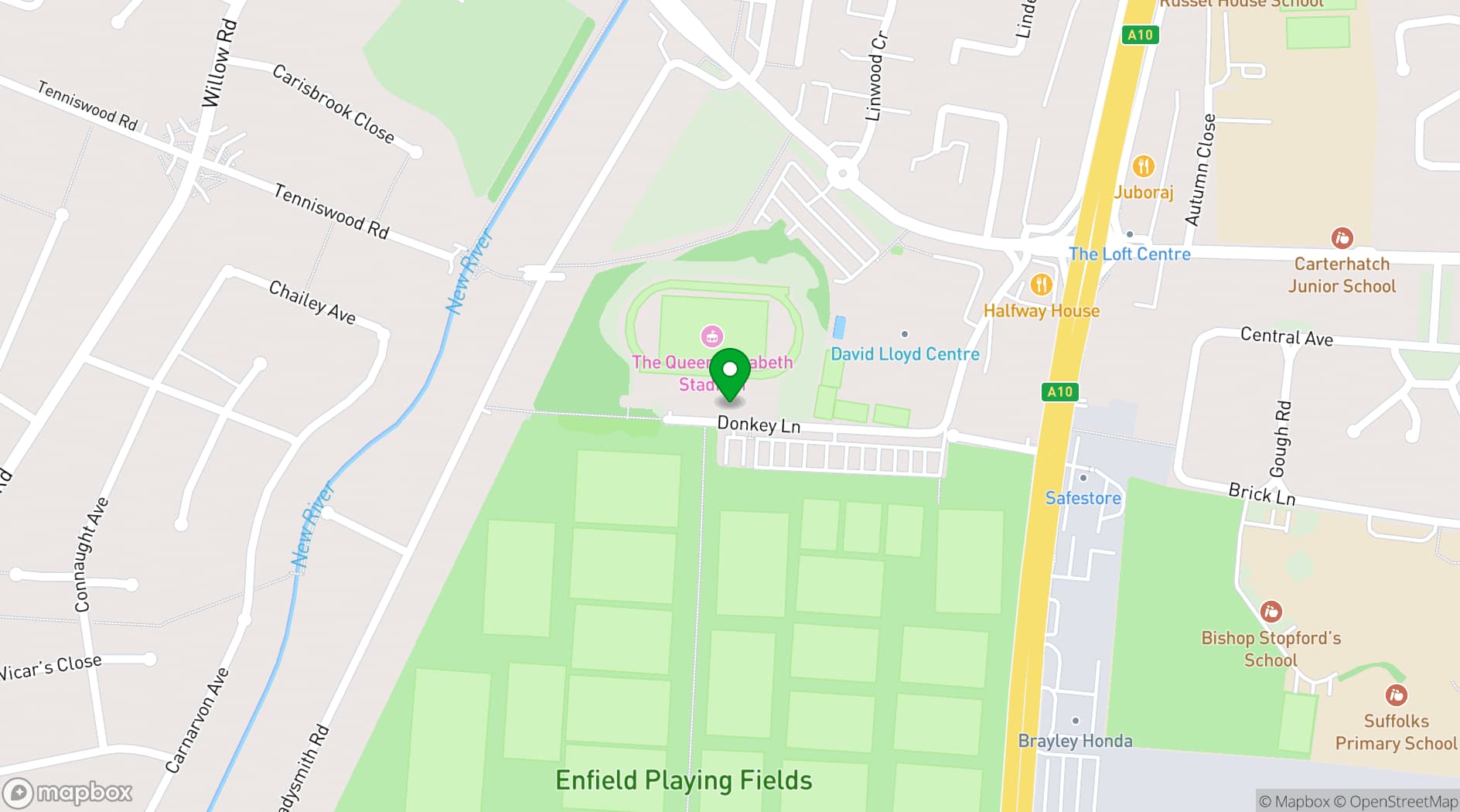 Map showing Enfield Town FC