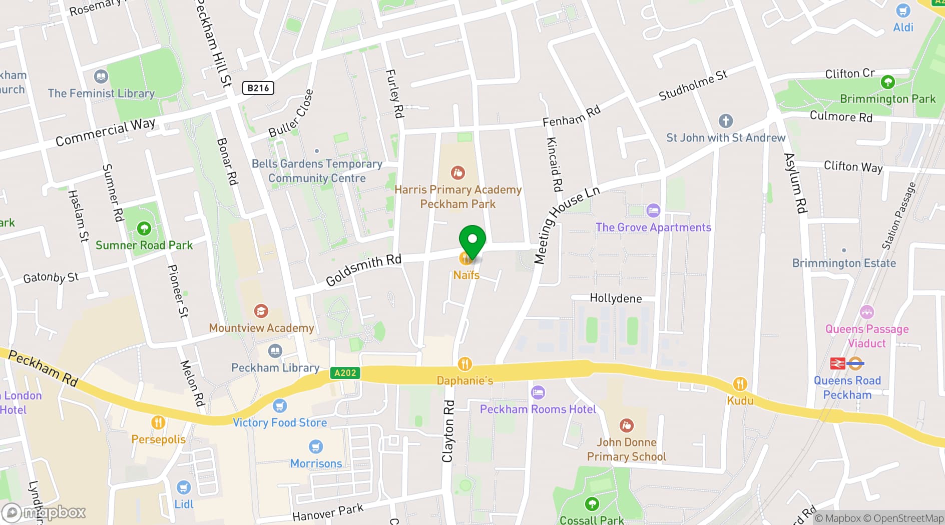Map showing Staffordshire Street Studios