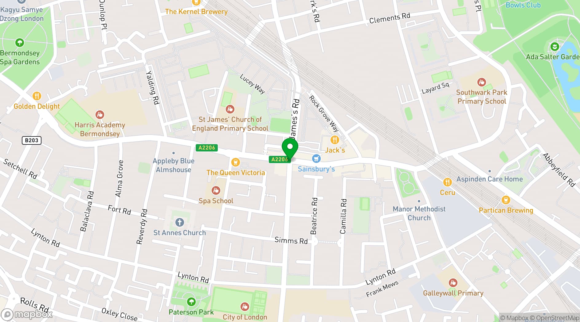 Map showing Chatica Latino Bar & Grill