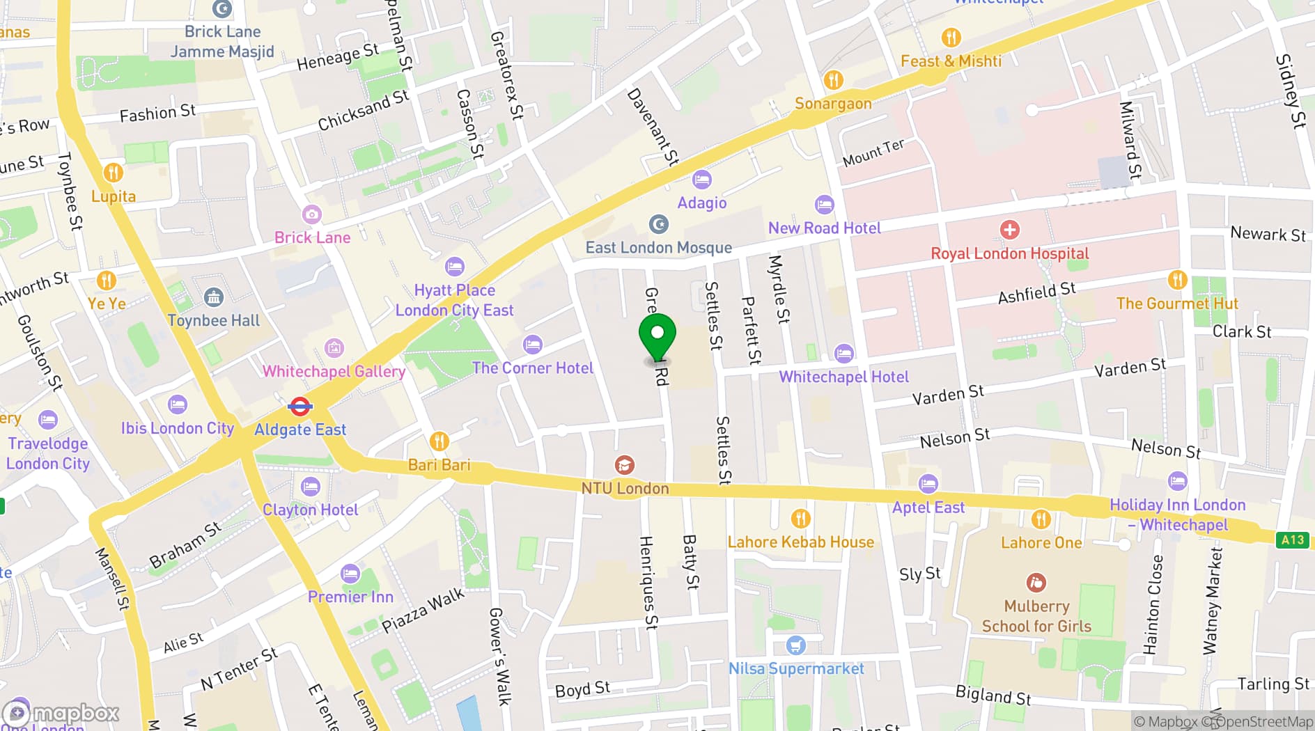 Map showing Unit B Studio