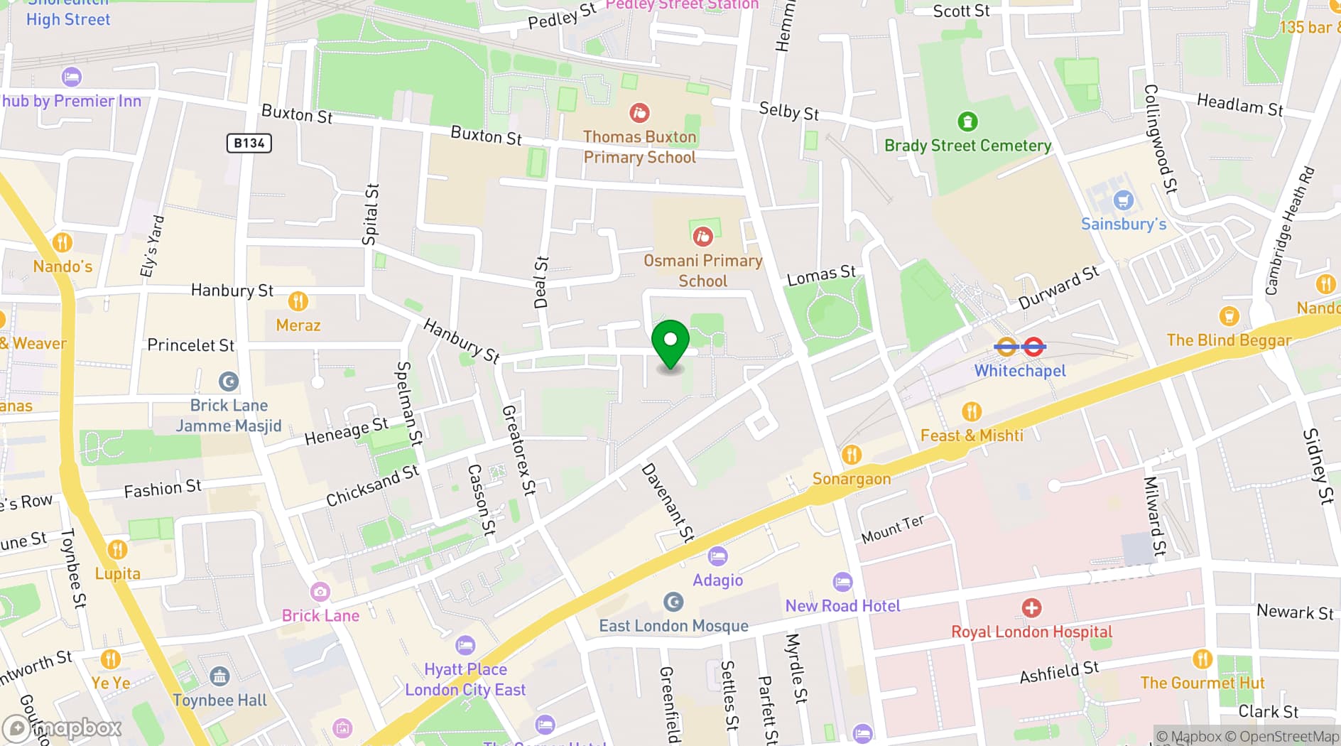 Map showing Brady Arts & Community Centre