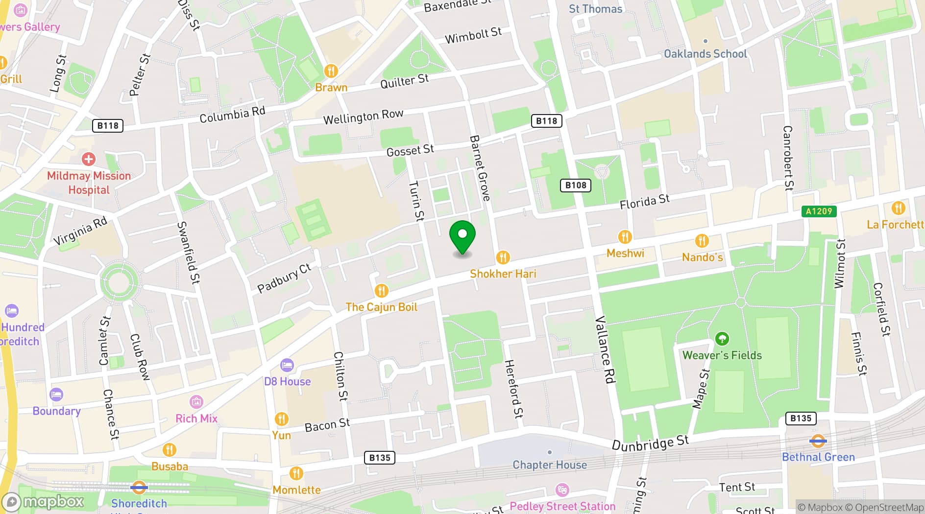 Map showing Professional Development Centre