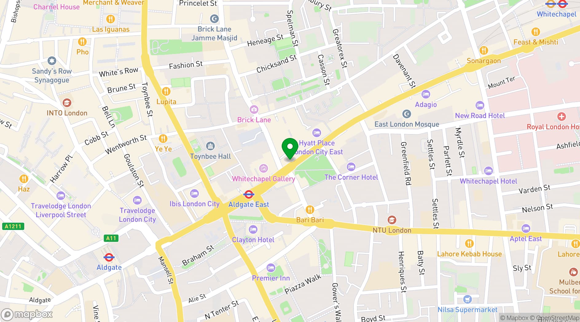 Map showing E1 Studios