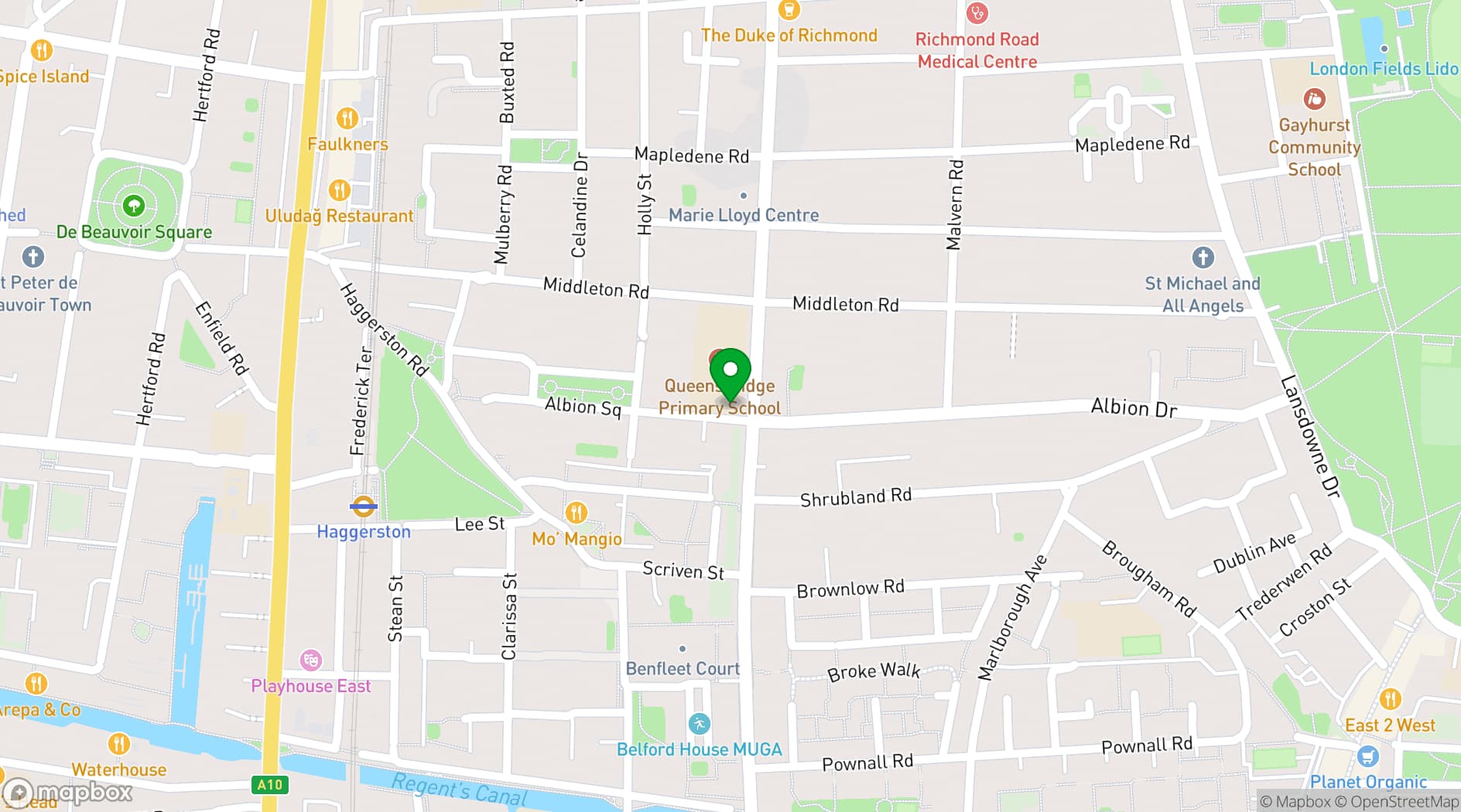 Map showing The Tomlinson Centre