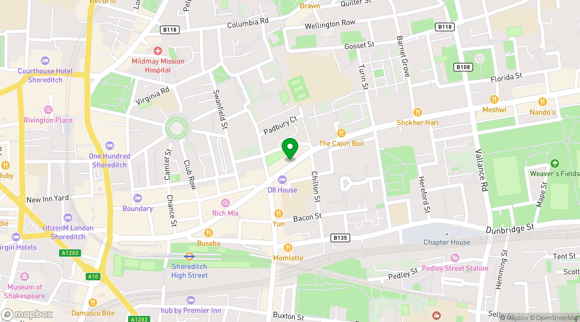 Map showing Well and Bucket
