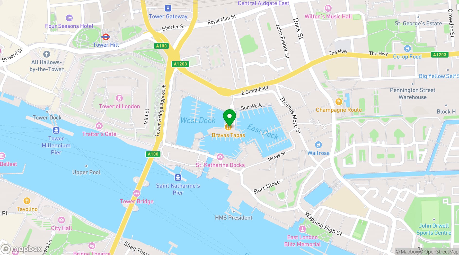 Map showing Dockside Vaults