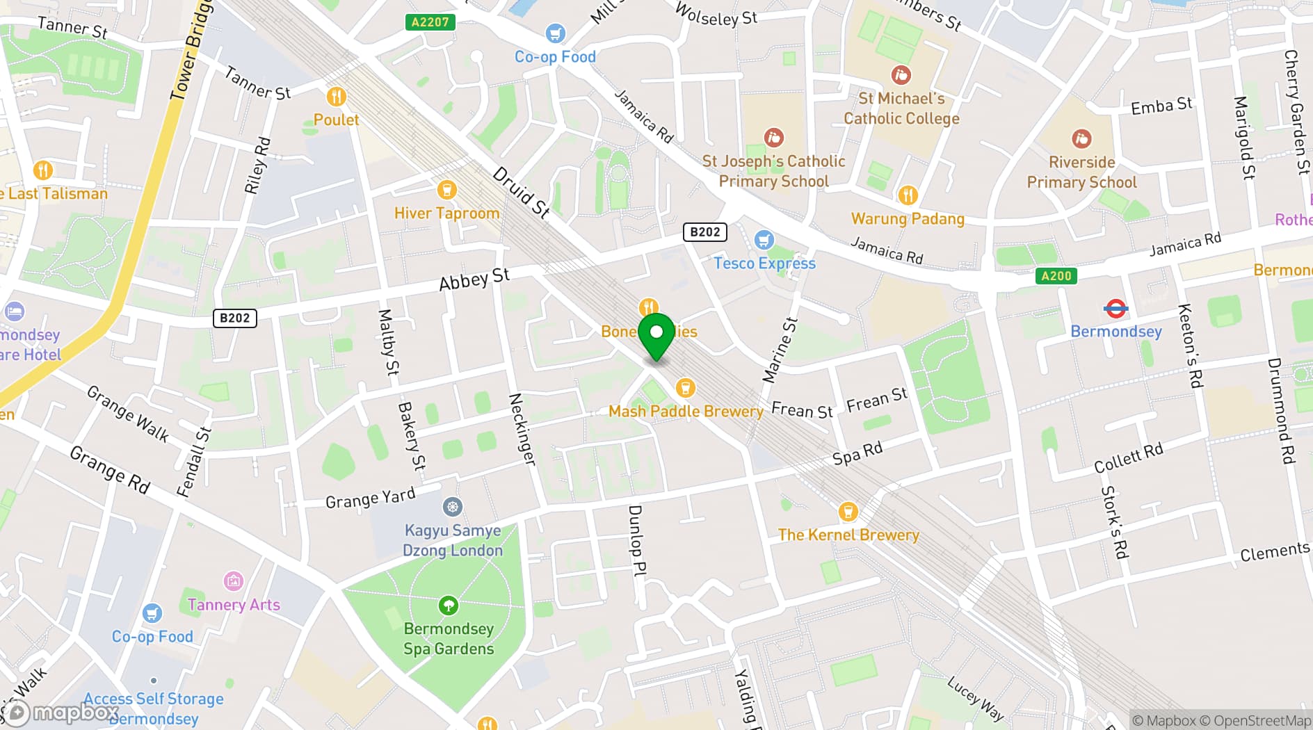 Map showing Craft Beer Junction