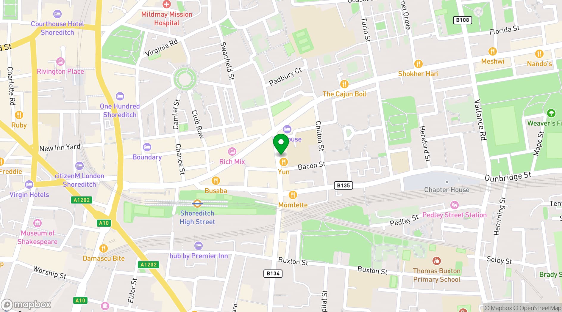Map showing Alcotraz Prison Cocktail Bar