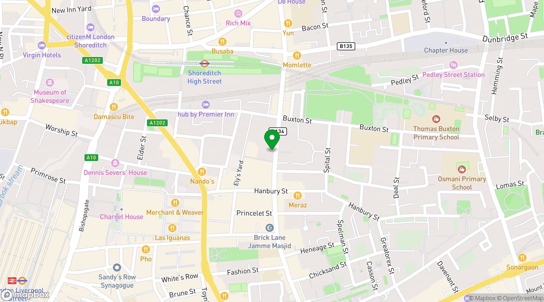 Map showing The Truman Brewery