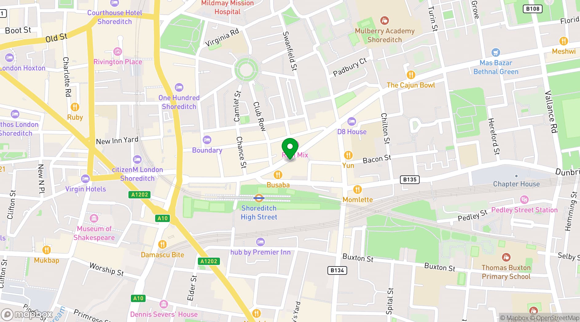 Map showing Rich Mix