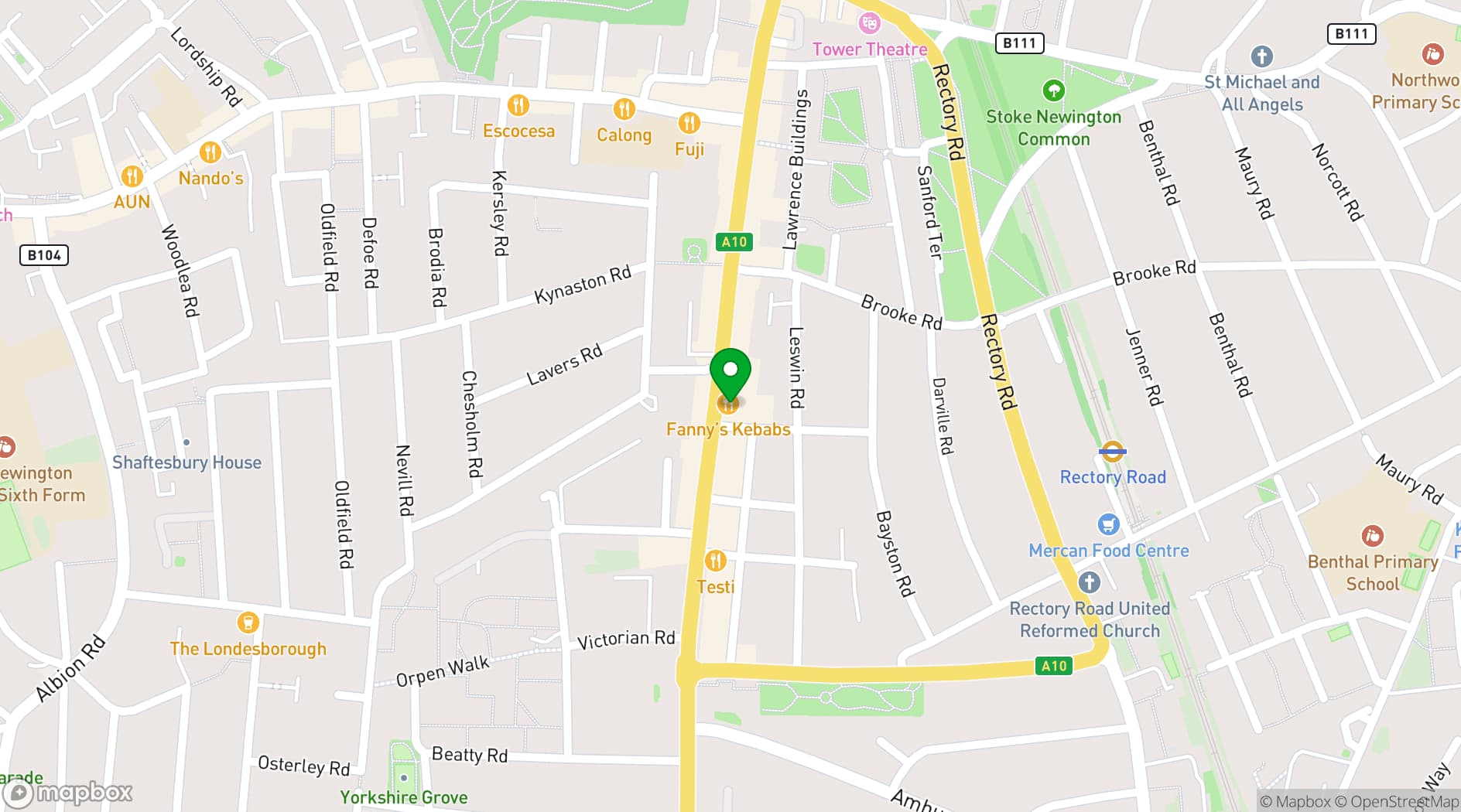 Map showing Fanny's