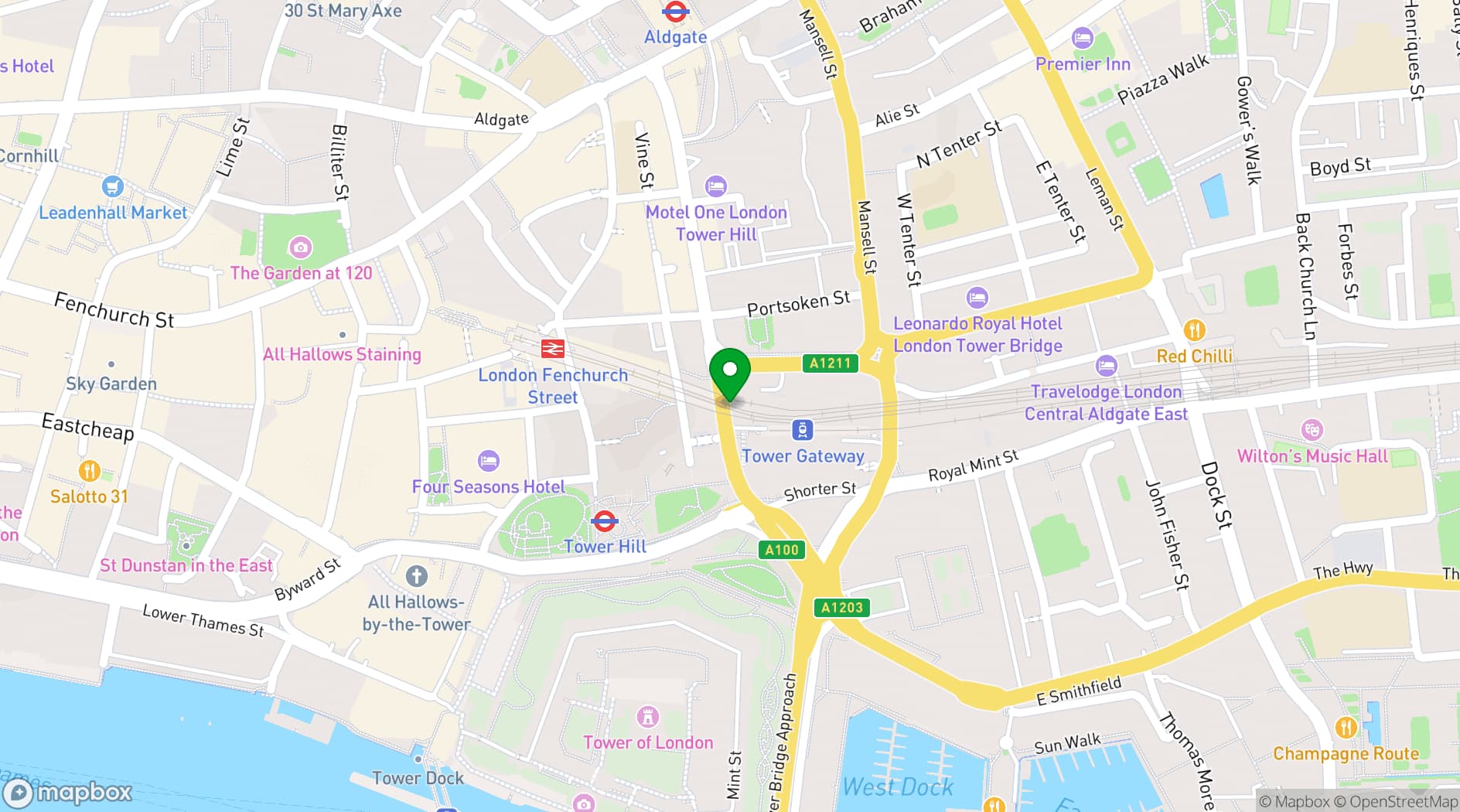 Map showing The Minories